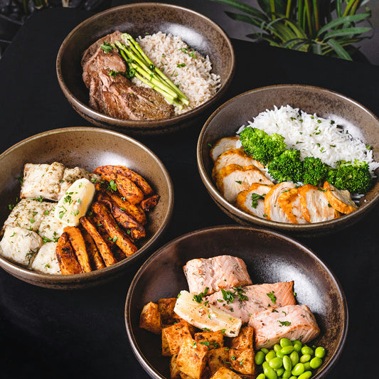 Cockeyed Farms Blueberry Creamed Honey Salmon Bowls